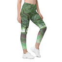 leggings - crossover waist-Nature: Legendary Irish Castle Grounds Leggings Crossover Waist with Pockets-3-images on me