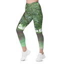 leggings - crossover waist-Nature: Legendary Irish Castle Grounds Leggings Crossover Waist with Pockets-4-images on me