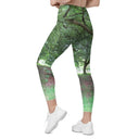 leggings - crossover waist-Nature: Legendary Irish Castle Grounds Leggings Crossover Waist with Pockets-7-images on me