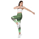 leggings - crossover waist-Nature: Legendary Irish Castle Grounds Leggings Crossover Waist with Pockets-8-images on me