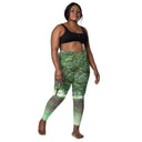 leggings - crossover waist-Nature: Legendary Irish Castle Grounds Leggings Crossover Waist with Pockets-9-images on me