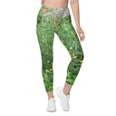 Nature: Loch Ness Poppies Leggings Crossover Waist with Pockets - images on me