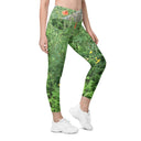 Nature: Loch Ness Poppies Leggings Crossover Waist with Pockets - images on me