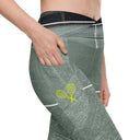 Sports Talk: Play Tennis Rackets Leggings Crossover Waist with Pockets - images on me