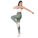 leggings - crossover waist-Sports Talk: Play Tennis Rackets Leggings Crossover Waist with Pockets-10-images on me