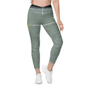 leggings - crossover waist-Sports Talk: Play Tennis Rackets Leggings Crossover Waist with Pockets-2-images on me