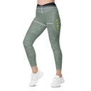 leggings - crossover waist-Sports Talk: Play Tennis Rackets Leggings Crossover Waist with Pockets-4-images on me