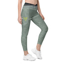 leggings - crossover waist-Sports Talk: Play Tennis Rackets Leggings Crossover Waist with Pockets-7-images on me