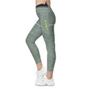 leggings - crossover waist-Sports Talk: Play Tennis Rackets Leggings Crossover Waist with Pockets-8-images on me