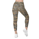 leggings - crossover waist-Vibe: Cliffs of Moher Nature's Pattern Leggings Crossover Waist with Pockets-5-images on me