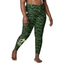 Vibe: Historic Scottish Highland Castle Garden Hedge and Flowers Leggings Crossover Waist with Pockets - images on me