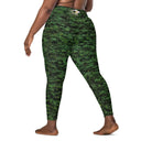 Vibe: Historic Scottish Highland Castle Garden Hedge and Flowers Leggings Crossover Waist with Pockets - images on me