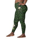 Vibe: Historic Scottish Highland Castle Garden Hedge and Flowers Leggings Crossover Waist with Pockets - images on me