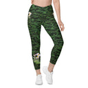 leggings - crossover waist-Vibe: Historic Scottish Highland Castle Garden Hedge and Flowers Leggings Crossover Waist with Pockets-2-images on me