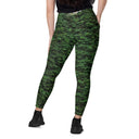 Vibe: Historic Scottish Highland Castle Garden Hedge and Flowers Leggings Crossover Waist with Pockets - images on me
