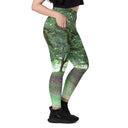 leggings - straight waist-Nature: Legendary Irish Castle Grounds Leggings Straight Waist with Pockets-17-images on me