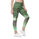 leggings - straight waist-Nature: Legendary Irish Castle Grounds Leggings Straight Waist with Pockets-3-images on me