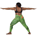 leggings - straight waist-Nature: Loch Ness Poppies Leggings Straight Waist with Pockets-10-images on me
