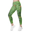 leggings - straight waist-Nature: Loch Ness Poppies Leggings Straight Waist with Pockets-2-images on me
