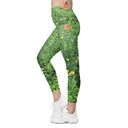 leggings - straight waist-Nature: Loch Ness Poppies Leggings Straight Waist with Pockets-3-images on me