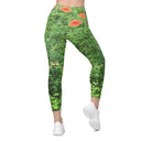 leggings - straight waist-Nature: Loch Ness Poppies Leggings Straight Waist with Pockets-5-images on me