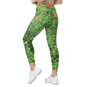 leggings - straight waist-Nature: Loch Ness Poppies Leggings Straight Waist with Pockets-6-images on me