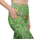 leggings - straight waist-Nature: Loch Ness Poppies Leggings Straight Waist with Pockets-7-images on me
