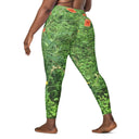 leggings - straight waist-Nature: Loch Ness Poppies Leggings Straight Waist with Pockets-9-images on me