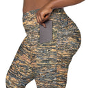leggings - straight waist-Vibe: Cliffs of Moher Nature's Pattern Leggings Straight Waist with Pockets-12-images on me