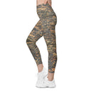 leggings - straight waist-Vibe: Cliffs of Moher Nature's Pattern Leggings Straight Waist with Pockets-2-images on me