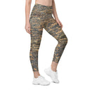leggings - straight waist-Vibe: Cliffs of Moher Nature's Pattern Leggings Straight Waist with Pockets-3-images on me