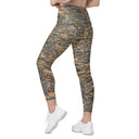 leggings - straight waist-Vibe: Cliffs of Moher Nature's Pattern Leggings Straight Waist with Pockets-6-images on me