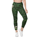 leggings - straight waist-Vibe: Historic Scottish Highland Castle Garden Hedge and Flowers Leggings Straight Waist with Pockets-1-images on me