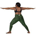 Vibe: Historic Scottish Highland Castle Garden Hedge and Flowers Leggings Straight Waist with Pockets - images on me