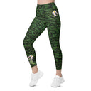 Vibe: Historic Scottish Highland Castle Garden Hedge and Flowers Leggings Straight Waist with Pockets - images on me