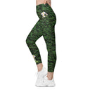 Vibe: Historic Scottish Highland Castle Garden Hedge and Flowers Leggings Straight Waist with Pockets - images on me
