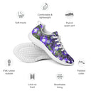 Features view of men’s sneakers featuring Castle Lobelias floral print captured at Dromoland Castle, County Clare, Ireland