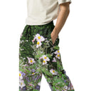 pants - wide-leg joggers-Nature: Historic Scottish Highland Castle Garden Flowers Unisex Wide-leg Joggers-1-images on me