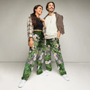 pants - wide-leg joggers-Nature: Historic Scottish Highland Castle Garden Flowers Unisex Wide-leg Joggers-2-images on me