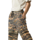 pants - wide-leg joggers-Vibe: Cliffs of Moher Nature's Pattern Unisex Wide-leg Joggers-1-images on me