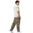 pants - wide-leg joggers-Vibe: Cliffs of Moher Nature's Pattern Unisex Wide-leg Joggers-7-images on me