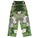 pants - wide-leg lightweight-Nature: Historic Scottish Highland Castle Garden Flowers Unisex Wide-leg Pants-2-images on me