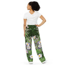 pants - wide-leg lightweight-Nature: Historic Scottish Highland Castle Garden Flowers Unisex Wide-leg Pants-3-images on me