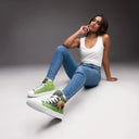 shoes - high top canvas-God's Creatures: Highland Cattle High Top Canvas Shoes for Women-12-images on me