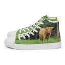 shoes - high top canvas-God's Creatures: Highland Cattle High Top Canvas Shoes for Women-3-images on me