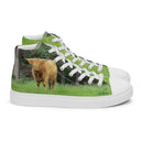 shoes - high top canvas-God's Creatures: Highland Cattle High Top Canvas Shoes for Women-8-images on me