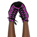 Nature Victoria Island Dahlia High Top Canvas Shoes for Women - black soles - images on me