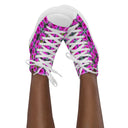 Nature Victoria Island Dahlia High Top Canvas Shoes for Women - white soles - images on me