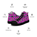 shoes - high top canvas-Nature Victoria Island Dahlias High Top Canvas Shoes for Men - black soles-1-images on me