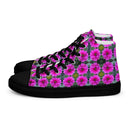 shoes - high top canvas-Nature Victoria Island Dahlias High Top Canvas Shoes for Men - black soles-11-images on me